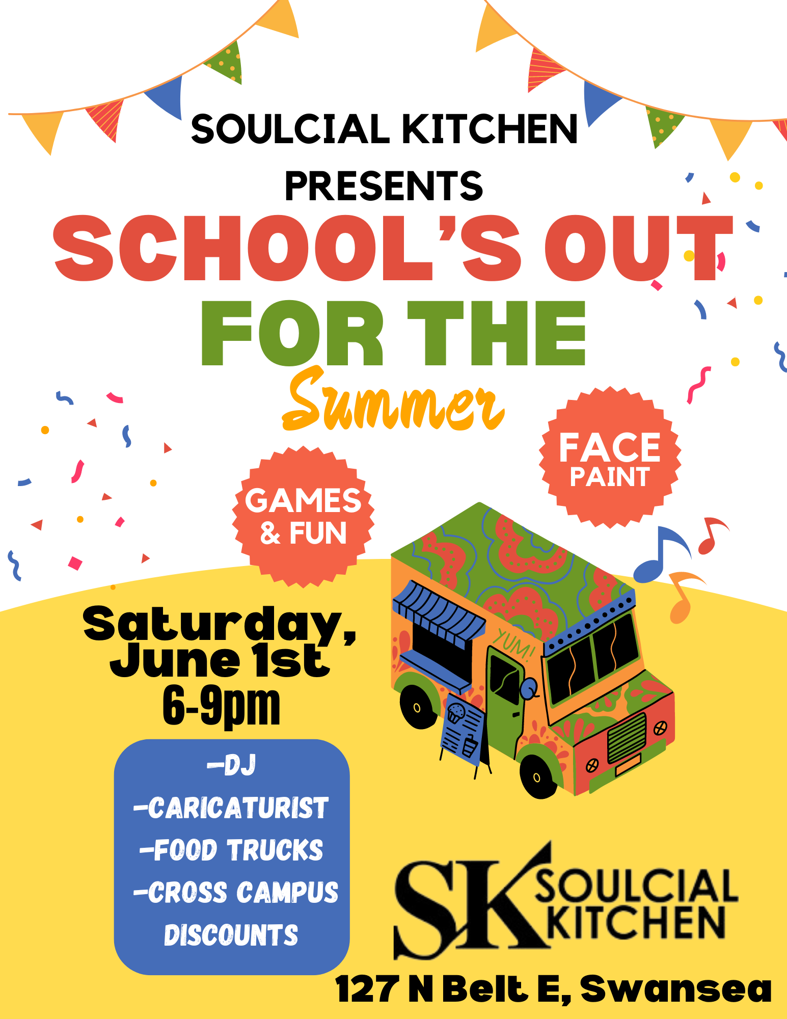 School is out for the Summer Party at Soulcial Kitchen