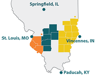 Discover Downstate Illinois - Region Map